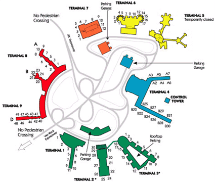 Mapa del aeropuerto JFK
